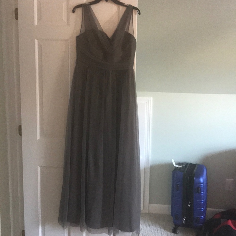 Gray Grecian Bridesmaid Dress